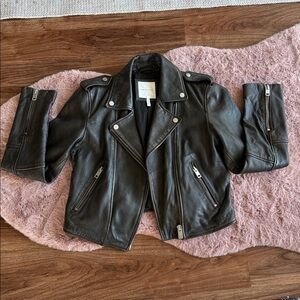 Avec Les Filles Black Leather Jacket